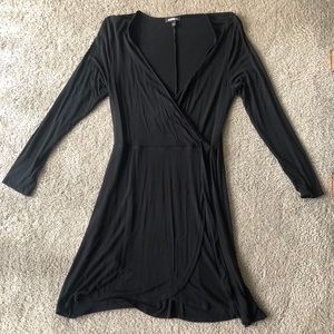 Express Black Long Sleeve Wrap Dress